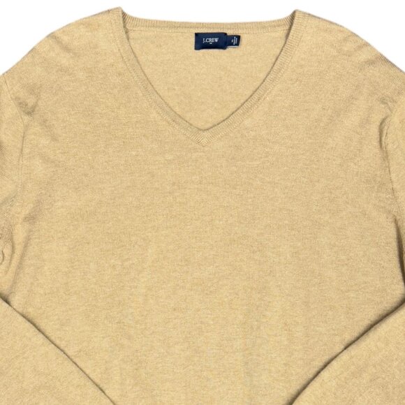 Men's J. CREW Harbor Cotton/Wool Blend V-Neck Sweater in Camel- Size XL‎ - Picture 3 of 8